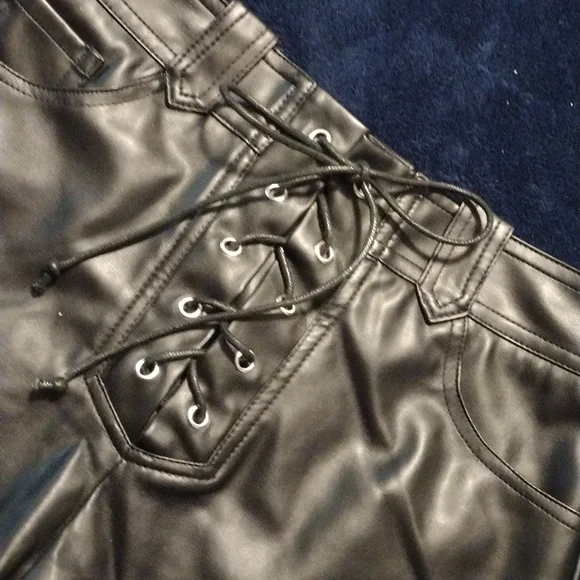 Forever 21 Shorts Nwot Black Laceup Faux Leather Shorts Poshmark